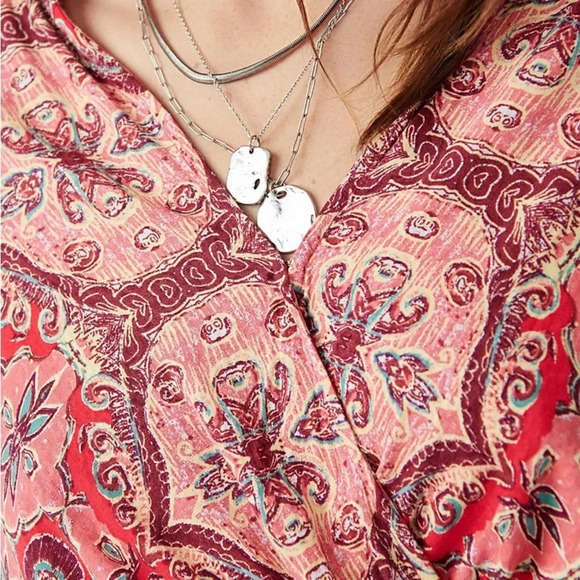 NWT Free People  Hibiscus Falling For You‎ Blouse - Size Medium - Picture 2 of 8